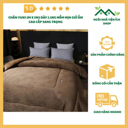 chăn yuki 2m x 2m3 dày 2.5kg mềm mại giữ ấm cao cấp