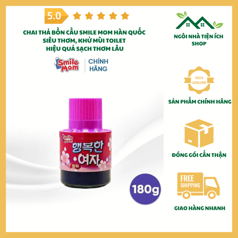 chai thả bồn cầu smile mom hàn quốc siêu thơm khử mùi toilet hiệu quả