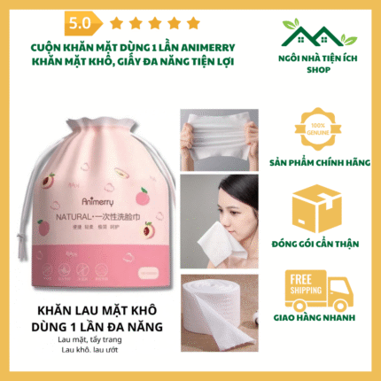 khăn giấy đa năng túi hồng cotton mềm mại dùng lau mặt skincare