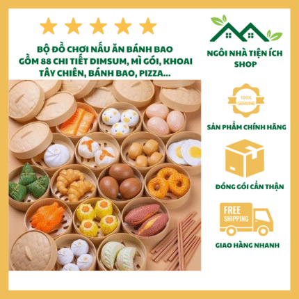 Bộ Đồ Chơi Nấu Ăn Bánh Bao, Pizza 88 Chi Tiết Cho Bé Phát Triển Tư Duy Sáng Tạo