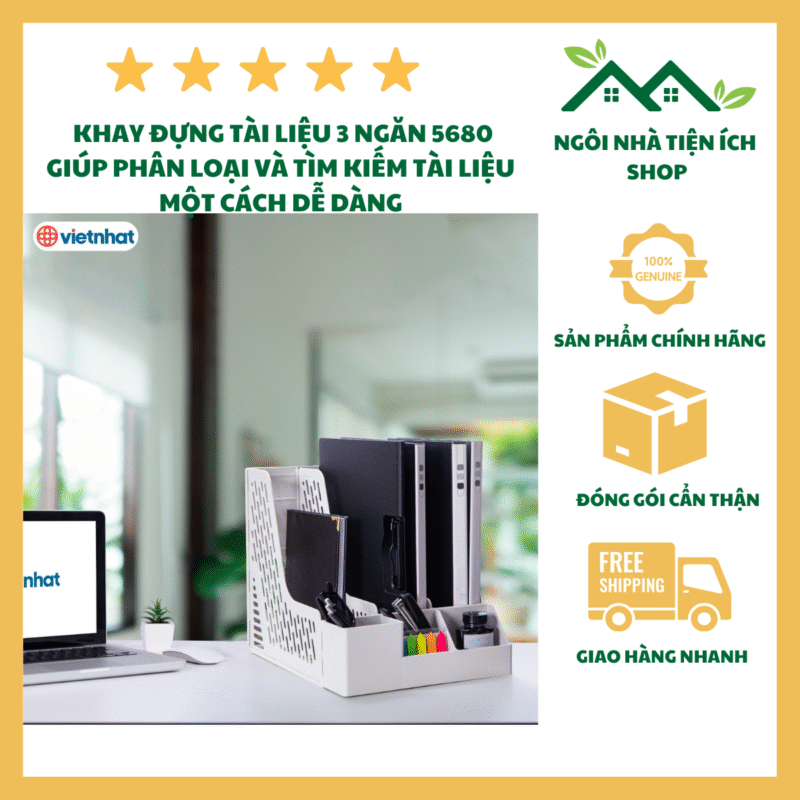 Khay Đựng Tài Liệu 3 Ngăn 5680 Nhựa PP Cao Cấp Thiết Kế Đựng Hồ Sơ Giấy Tờ Và Văn Phòng Phẩm Gọn Gàng Chuyên Nghiệp