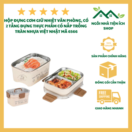 Hộp Cơm Inox 2 Tầng Hokori 6566 3 Ngăn Tiện Lợi Giữ Nhiệt Tốt Cho Học Sinh Sinh Viên Nhân Viên Văn Phòng