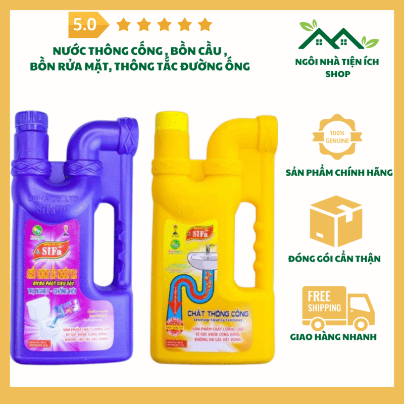 Thông Tắc Cống Sifa 450ml, Dung Dịch Thông Cống Dạng Nước Phân Hủy Tóc Mỡ Giấy Và Cặn Bẩn Hữu Cơ Nhanh Chóng, Giải Pháp Làm Sạch Đường Ống Hiệu Quả Cho Mọi Gia Đình