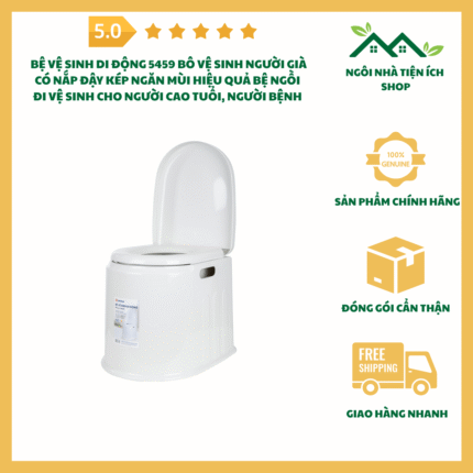 Bệ Vệ Sinh Di Động 5459 Bô Vệ Sinh Người Già Có Nắp Đậy Kép Ngăn Mùi Hiệu Quả Bệ Ngồi Đi Vệ Sinh Cho Người Cao Tuổi Người Bệnh Và Gia Đình