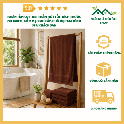 Khăn Tắm Cotton Thấm Hút Tốt Kích Thước 70x140cm Cao Cấp