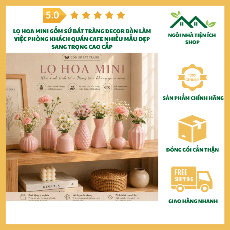 Lọ Hoa Mini Gốm Sứ Bát Tràng Decor Cao Cấp Nhiều Mẫu Đẹp Trang Trí Không Gian Sống