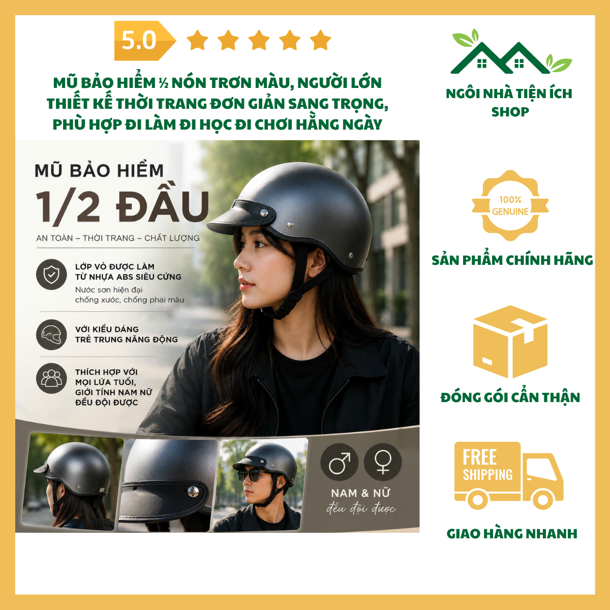 ngoinhatienich Mũ Bảo Hiểm Nón Trơn Màu Người Lớn Thiết Kế Thời Trang Đơn Giản Sang Trọng Và An Toàn Khi Di Chuyển