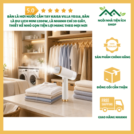 Bàn Là Hơi Nước Cầm Tay Kaisa Villa YD218 Bàn Là Du Lịch Mini 1200W Làm Nóng Nhanh 30 Giây Bình Nước 120Ml Thiết Kế Nhỏ Gọn