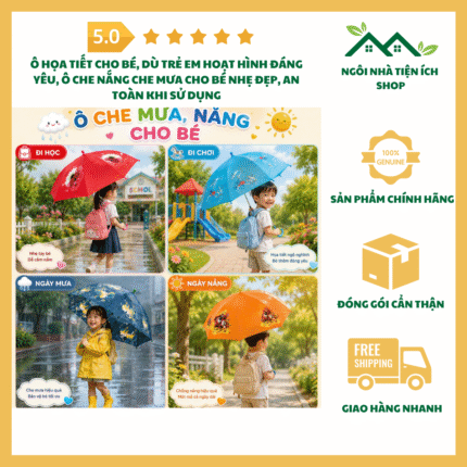 Ô Họa Tiết Cho Bé Dù Trẻ Em Hoạt Hình Đáng Yêu Ô Che Nắng Che Mưa Cho Bé Nhẹ Đẹp An Toàn Dễ Sử Dụng