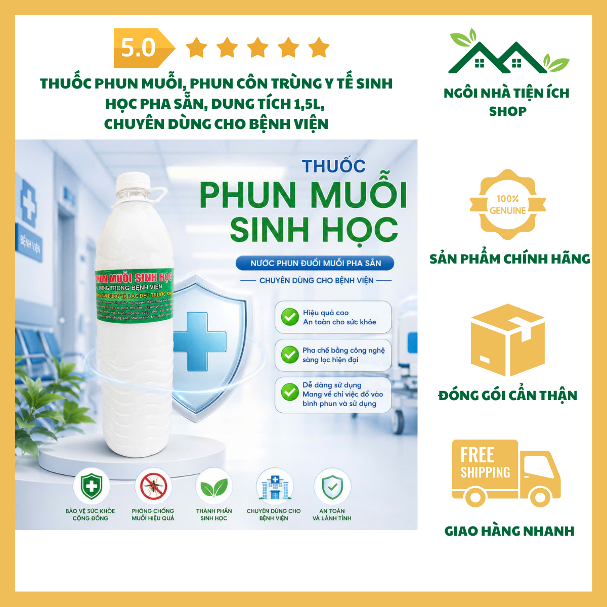 ngoinhatienich Thuốc Phun Muỗi Phun Côn Trùng Y Tế Sinh Học Pha Sẵn Dung Tích 1,5L Chuyên Dùng Cho Bệnh Viện Diệt Muỗi Ruồi Kiến Gián Hiệu Quả