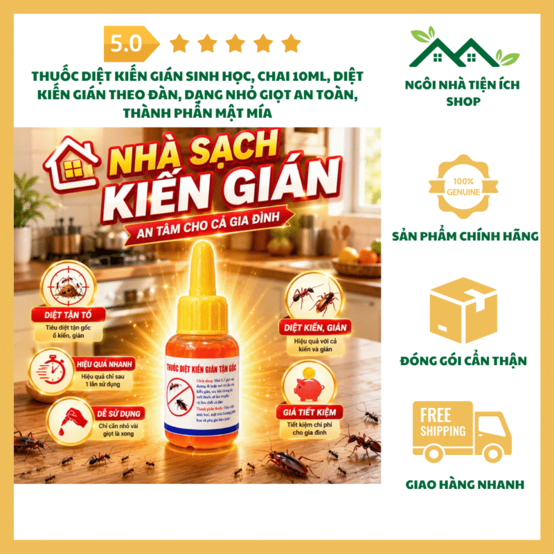 Thuốc Diệt Kiến Gián Sinh Học Chai 10ml Dạng Nhỏ Giọt Thành Phần Mật Mía Diệt Kiến Gián Theo Đàn Hiệu Quả An Toàn Cho Gia Đình